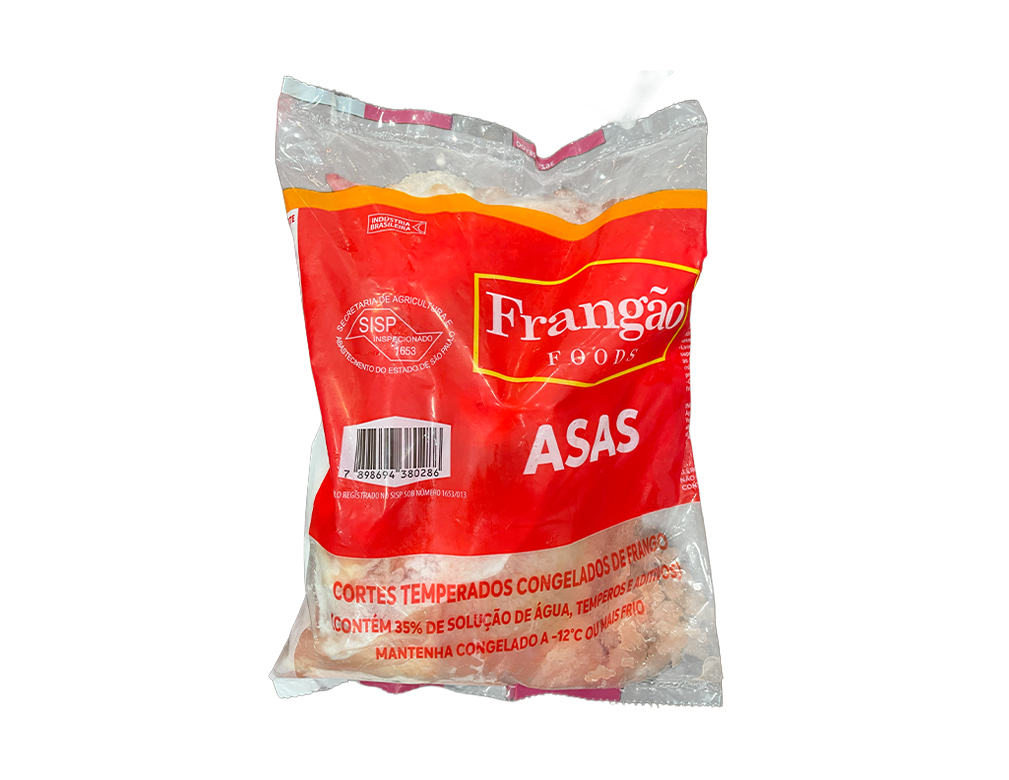 ASAS DE FRANGO CONGELADAS TEMPERADAS FRANGÃO FOODS (CX 20 KG)